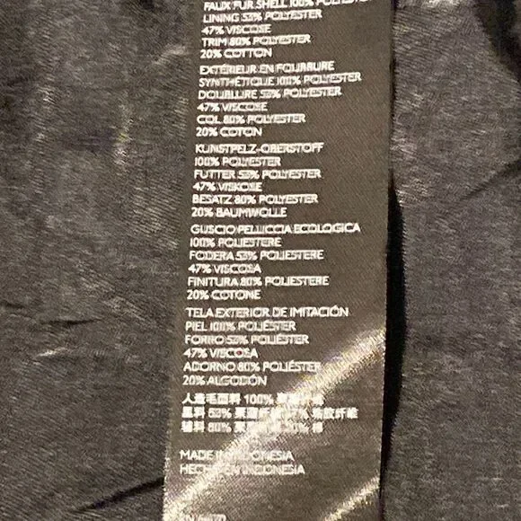 Free People Women's Black Faux Fur Full Zip Cozy Slouchy Moto Jacket Size XL - Picture 13 of 15